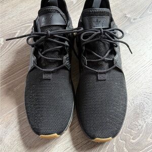 adidas Black Knit Lace-Up Men’s Sneakers with Gum Accents